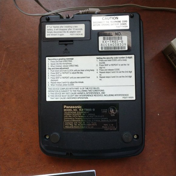 PANASONIC DIGITAL LANDLINE ANSWERING MACHINE KX-TM85-B INCLUDES MANUAL TESTED - Picture 7 of 7